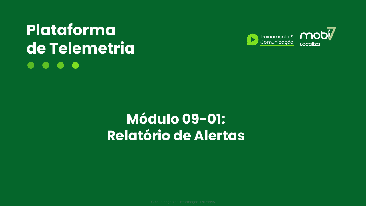 Módulo 9-01: Relatório de Alertas